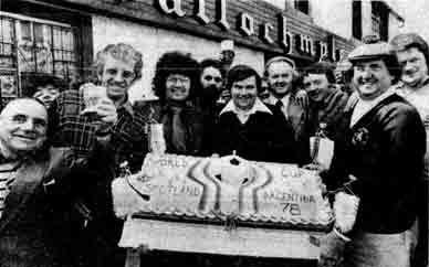 Group outside the Ballochmyle Bar Duke Street 1978